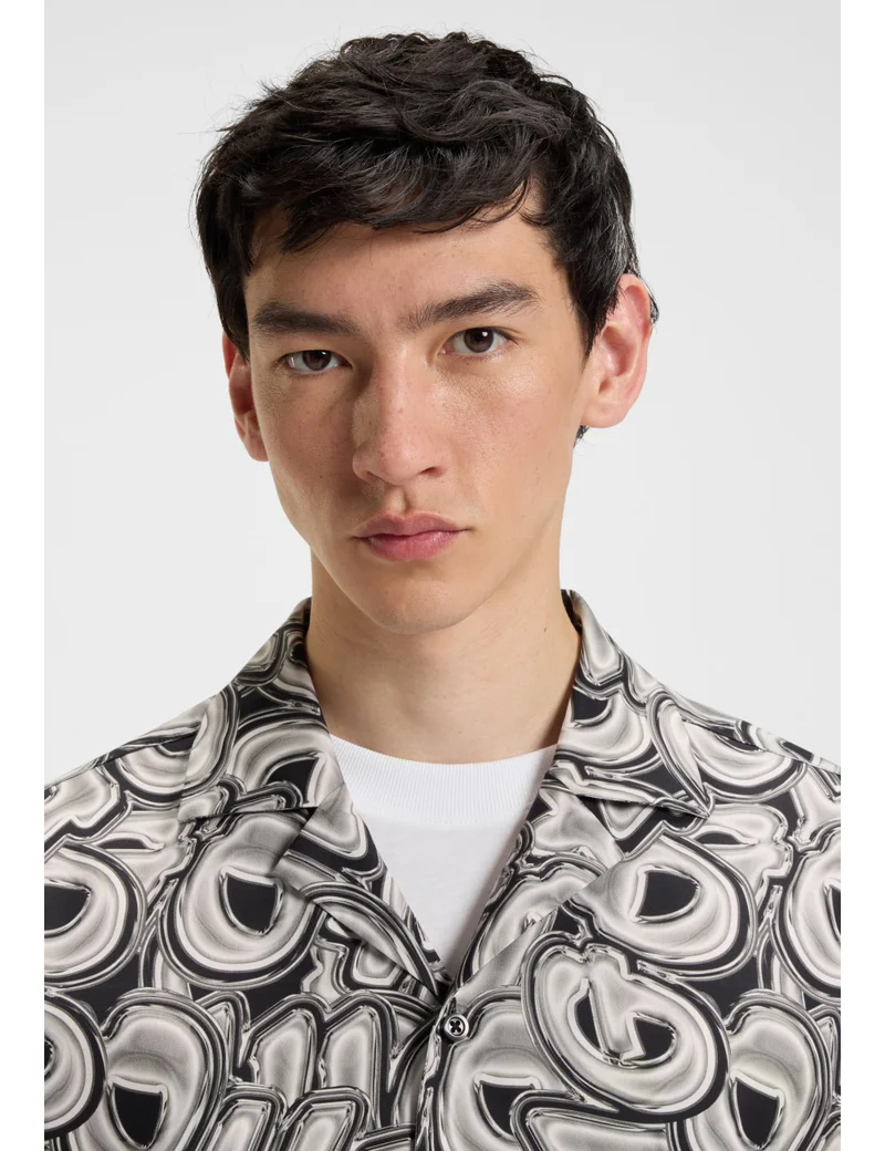 HUGO  Relaxed-fit shirt in printed cotton poplin for Men | Best Price UAE