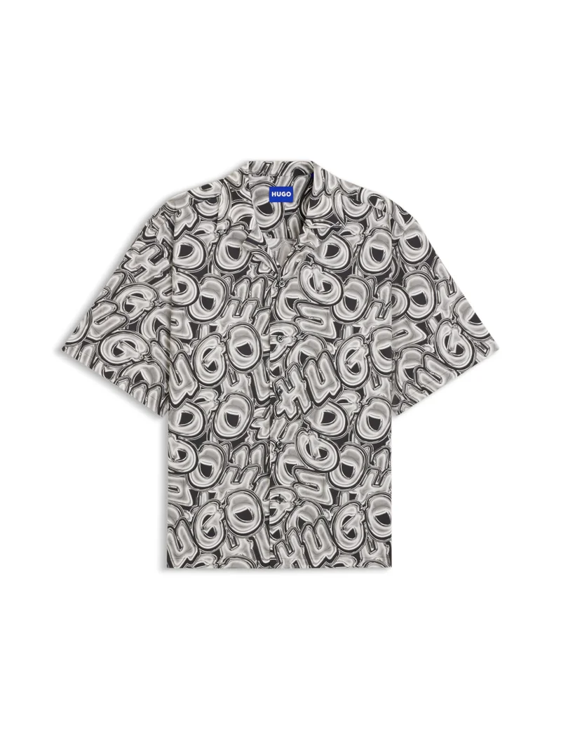 HUGO  Relaxed-fit shirt in printed cotton poplin for Men | Best Price UAE