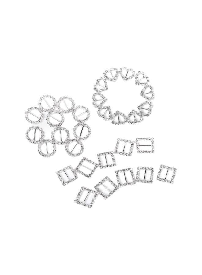 klarako 30pcs Ribbon Buckles Slide Belt Metal Buckle Sliders for DIY Wedding Invitation - Image 1