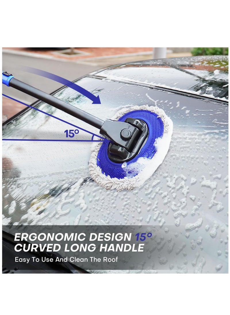 Ultimate Car Wash Brush with Long Handle, 15-Degree Curved Pole Design, Microfiber Brush Head, Adjustable Length, Wide Applications for Car, RV, Truck, Pickup, Perfect Car Wash Kit - pzsku/Z7824EFE06941BA6DE58EZ/45/_/1699942828/98400056-9c0c-4c5d-b102-7bcb1a284c9f