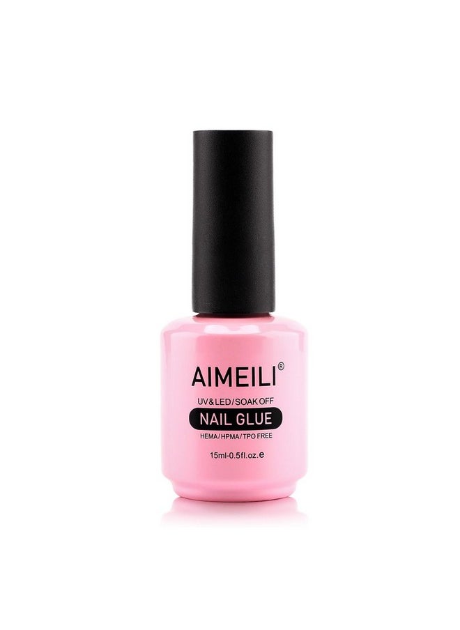 AIMEILI 2 In 1 Nail Glue And Base Gel 15Ml For Acrylic Nails, Soak Off U V Led Strong Nail Glue Gel For False Nails And Press On Nails 