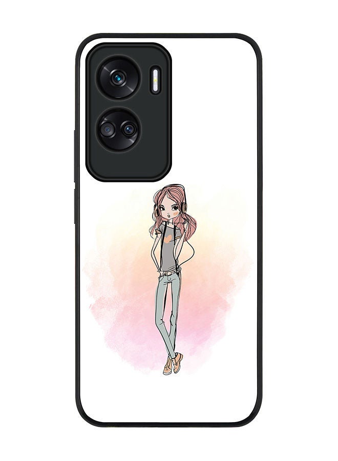 Stylizedd Rugged Black edge case for Honor 90 Lite  5G  Honor X50i 5G, Slim fit Soft Case Flexible Rubber Edges Anti Drop TPU Gel Thin Cover -  Girl Next Door - Image 1