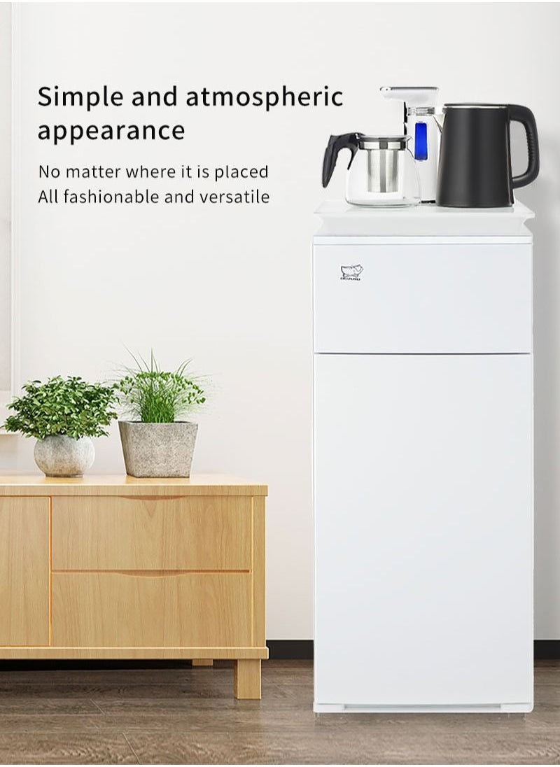 DUMBO - New Design Household Upright Bottom Load Water Dispenser Tea Bar Machine with Tea Pot and Kettle 1350W YR-1 White - Image 1