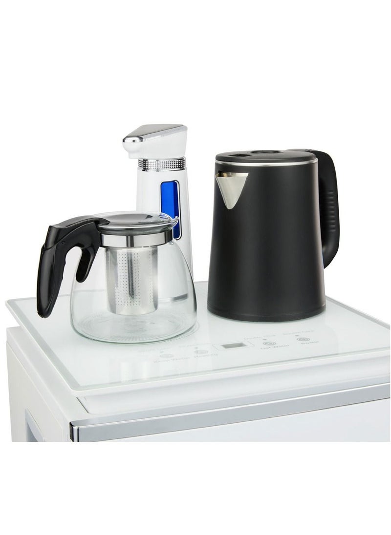 DUMBO - New Design Household Upright Bottom Load Water Dispenser Tea Bar Machine with Tea Pot and Kettle 1350W YR-1 White - Image 1