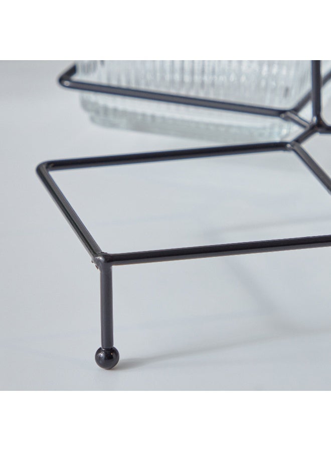 Home Box Vintage 4-Piece Glass Snack Set 26.6x27.7x15.4 cm - Image 4