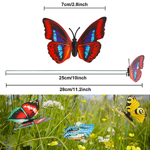 Augshy Butterfly Decorations, 75 Pcs Butterfly Stakes PVC Waterproof Decorative Colorfuli Garden Stakes for Indoor/Outdoor Christmas Yard Decor - Image 2