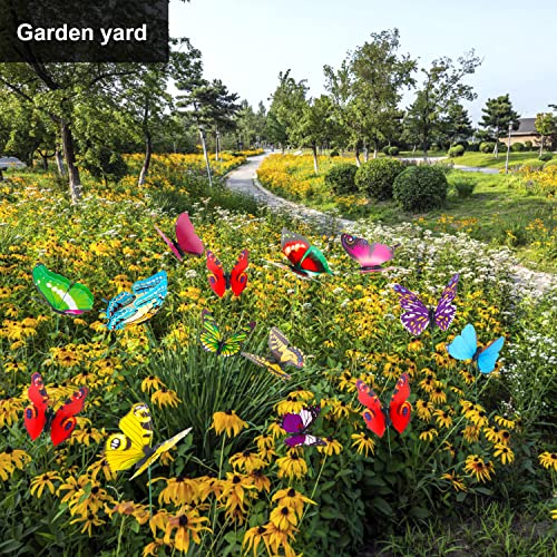 Augshy Butterfly Decorations, 75 Pcs Butterfly Stakes PVC Waterproof Decorative Colorfuli Garden Stakes for Indoor/Outdoor Christmas Yard Decor - Image 5