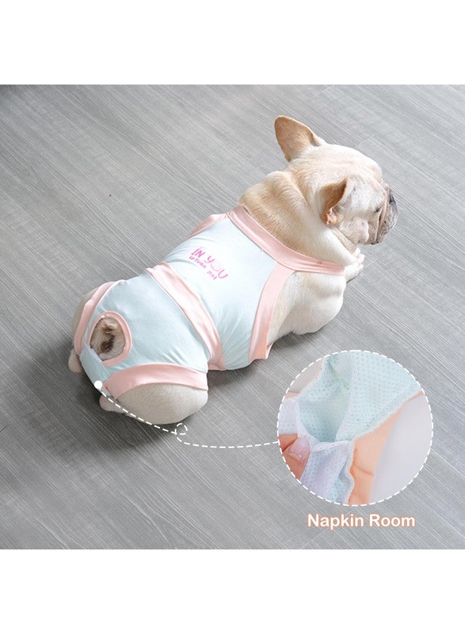 PUMYPOREITY Dog Diapers, Escape Proof Dog Diapers, French Bulldog Diapers, Dog Period Diapers Female, Male Dog Diapers Reusable, Washable Doggie Diapers, Dog Period Panties, Blue, M - Image 2