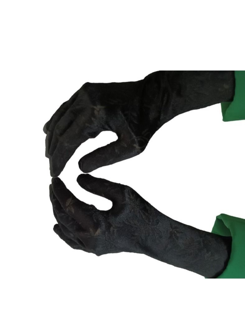 Women's Stretchy Muslim Hijab Sleeve Glove Keeps Warm in Winter Protects from the Sun Outdoors Black - Image 5