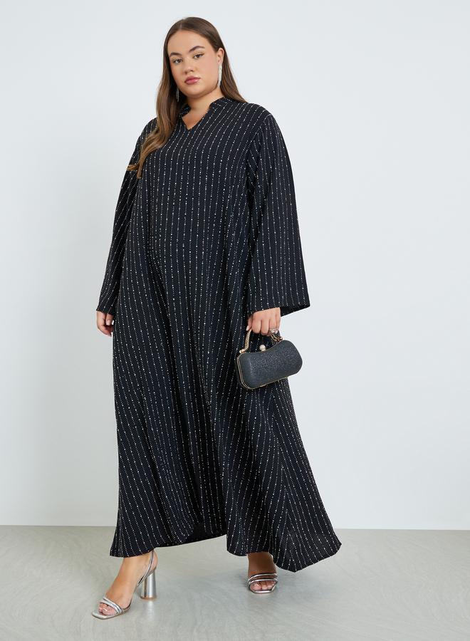 أميرة جلابية مزينة بياقة مقاس كبير - Image 1