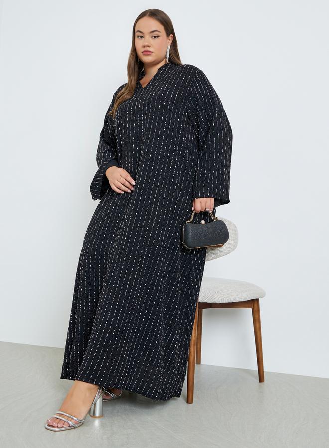 أميرة جلابية مزينة بياقة مقاس كبير - Image 2