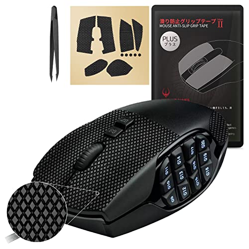 HOTLINE GAMES [Grip Upgrade] HOTLINEGAMES 2.0 Plus Mouse Anti Slip Grip Tape Compatible with Logitech G600 MMO Gaming Mouse Skins,Sweat Resistant,Cut to Fit,Easy to Apply,Professional Mice Upgrade - Image 1
