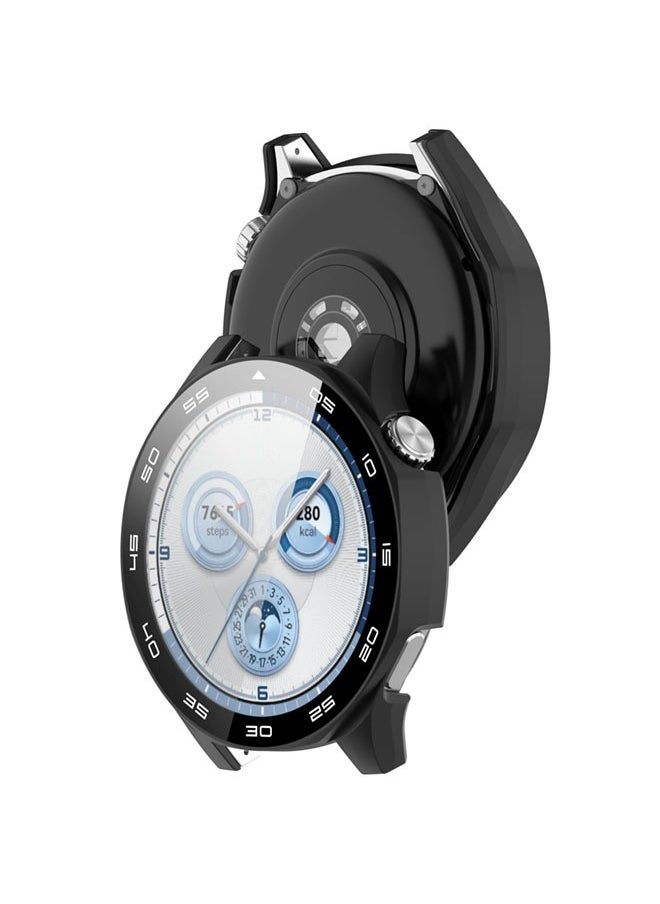 سجيت حافظة صلبة من PC لجهاز Huawei Watch GT5 بحجم 46 مم مع واقي شاشة زجاجي مقسى متوافق مع غطاء واقي لحافة الحماية وطبقة فيلم حساسة للمس (أسود)  - Image 5