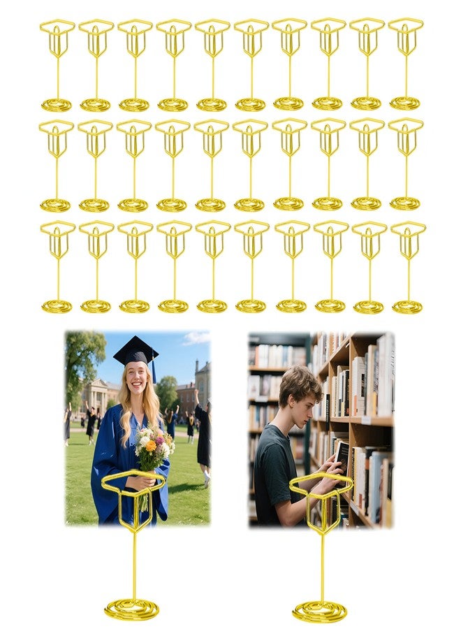 BADAO 32PCS Table Number Holders,Grad Cap Graduation Picture Display,Picture Holders for Tables,Place Card Holders,Wire Picture Holders,Photo Holders for Centerpieces,Wedding Reception,Party,Birthday - Image 1