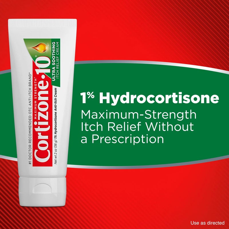 Cortizone 10 Cortizone-10 Maximum Strength Ultra Soothing Itch Relief Cream, 1% Hydrocortisone, Fast-Acting, Anti-Itch Cream for Bug Bites, Rash, Eczema, Psoriasis, Poison Ivy, Oak, Sumac & More, 2 oz - Image 4