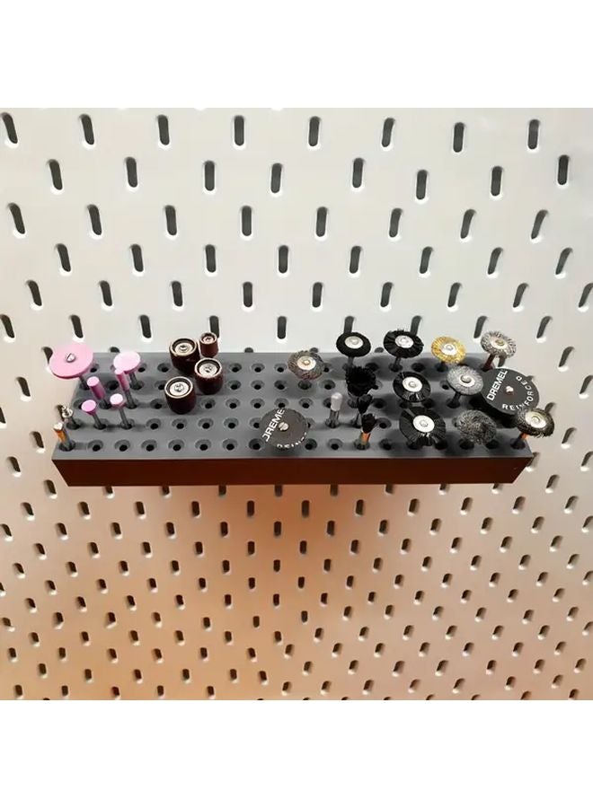 Black Wall Mounted Drill Bit Holder Heavy Duty Metal Stand Tool Storage - Image 4