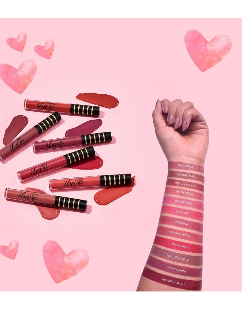 Iba Maxx Matte Liquid Lipstick Shade Dreamy Pink 2.6ml - Image 3