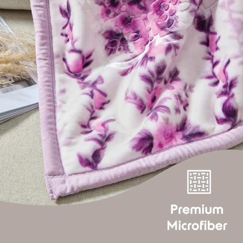 Nestl Korean Mink Blanket King Size - 12 Lbs Velvet Fleece Korean Blanket - 2 Ply Warm & Thick Winter Blanket - Wrinkle & Fade Resistant - 87 x 94 Inches (Lavender) - Image 2