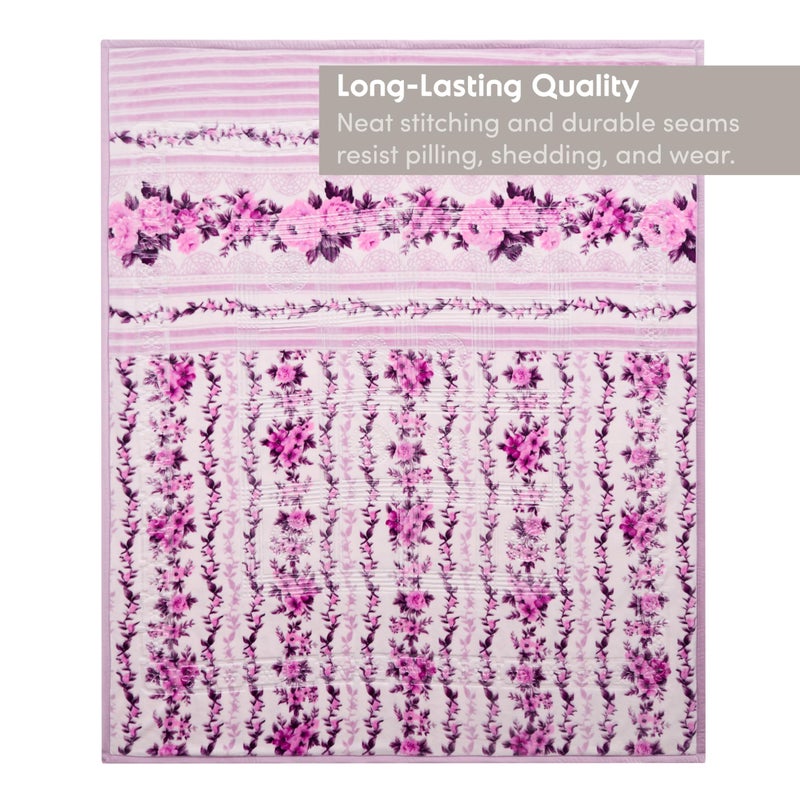 Nestl Korean Mink Blanket King Size - 12 Lbs Velvet Fleece Korean Blanket - 2 Ply Warm & Thick Winter Blanket - Wrinkle & Fade Resistant - 87 x 94 Inches (Lavender) - Image 5