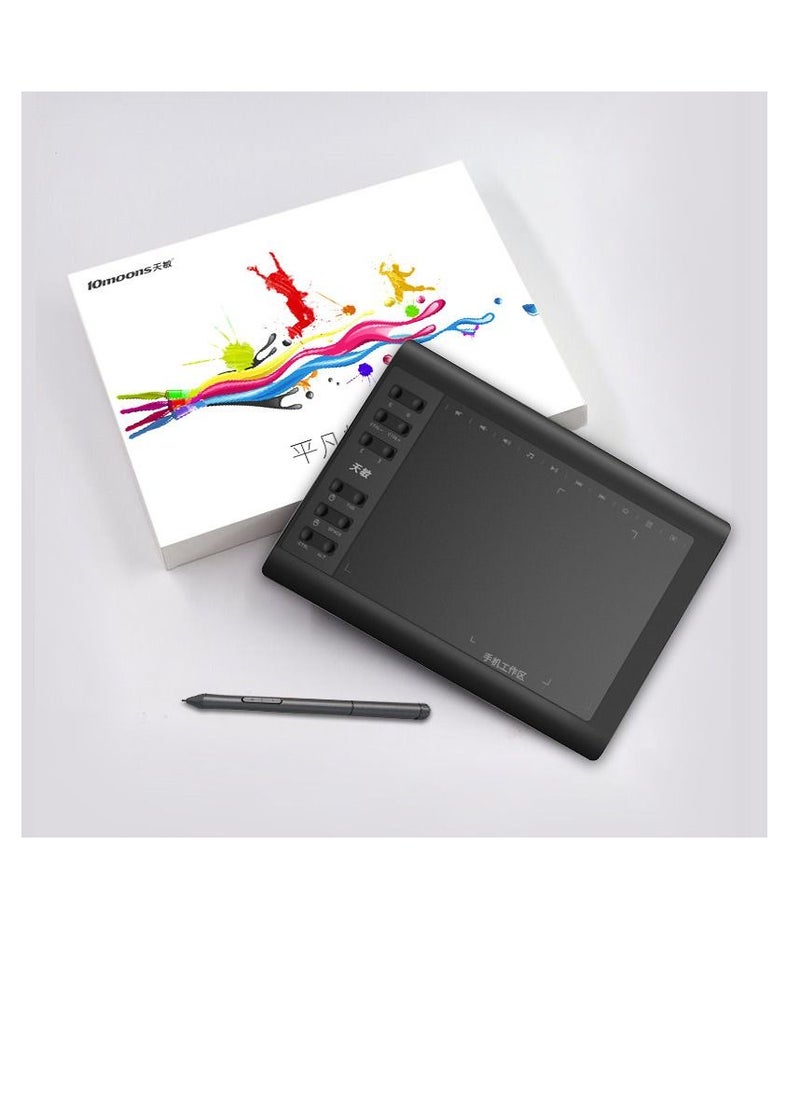 Generic - G10 Digital Art Graphics Drawing Tablet 10 x 6 Inches Ultralight Art Creation Sketch with Battery-free Stylus 8 Pen Nibs 8192 Levels Pressure 10 Express Keys - Image 1