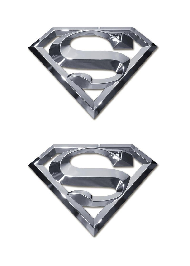 Elektroplate Officially Licensed 2 Mini DC Comics Superman OEM Chrome Emblems for Motorcycles Watercrafts and Decorations Universal Fit at 225 x 16 Weatherproof 2Pack - Image 3