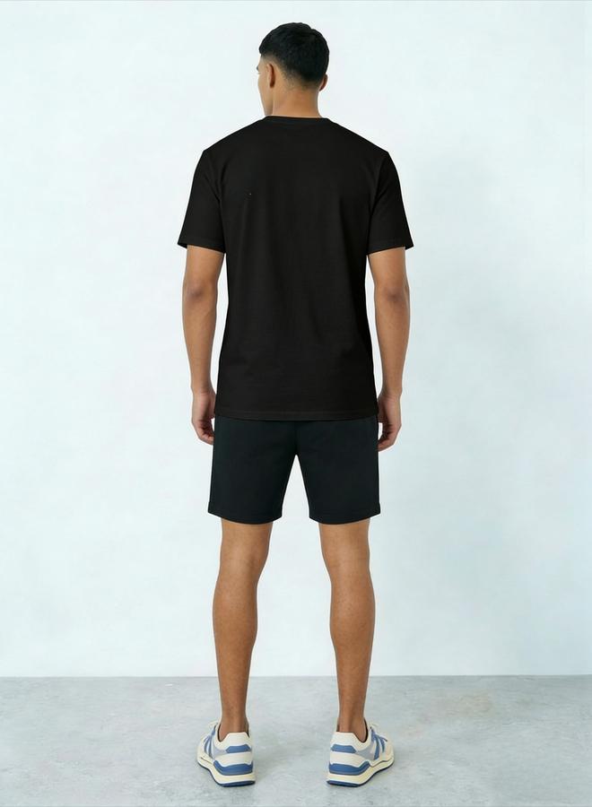 Take Two men's graphic print round neck short sleeve T-shirt with shorts set - Image 2
