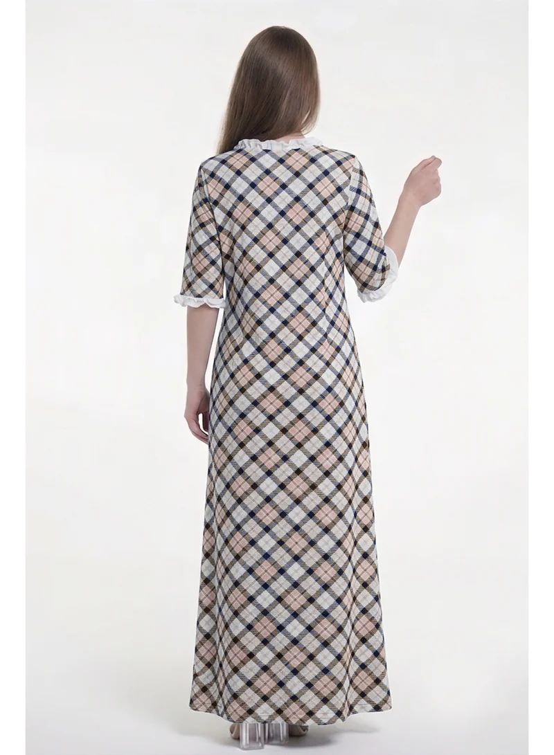 Al Bent Al Sharqieh Multicolour Women's Printed Cotton Maxi Dress - Home wear Sleeping Dress for Women | Best Price UAE