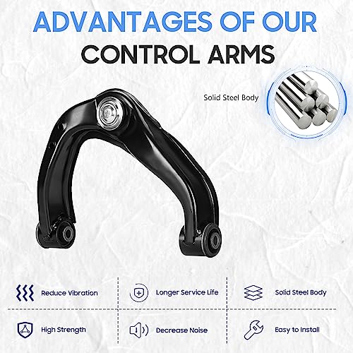 ILONPA ذراع التحكم العلوي الأمامي مع مفاصل كروية وروابط نهاية قضيب التوازن لمجموعة التعليق لسيارات نيسان باثفايندر 2005-2012، نيسان إكستيرا 2005-2015، نيسان فرونتير 2005-2019 (10 قطع)  - Image 3