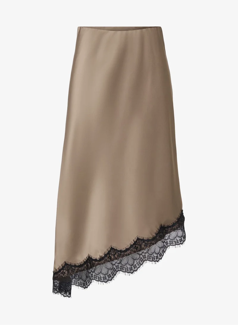 Onlfaraya Asymmetric Lace Woven Skirt