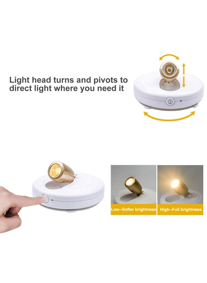 Honwell  Wireless Spotlight Battery Operated LED Puck Lights Touch Closet Light Stick on Wall Hallway Basement Entrance Perfect Adjustable Direction Light for Artwork Decorative - Image 3