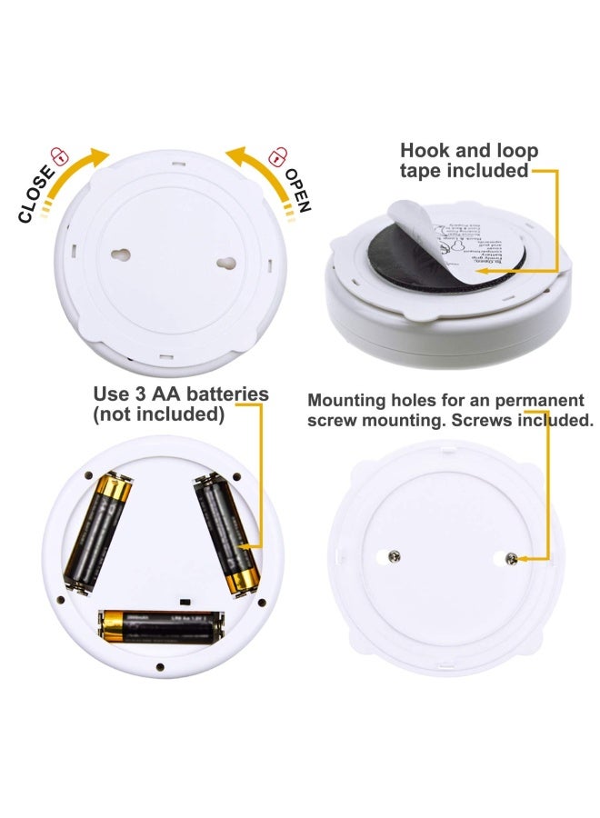 Honwell  Wireless Spotlight Battery Operated LED Puck Lights Touch Closet Light Stick on Wall Hallway Basement Entrance Perfect Adjustable Direction Light for Artwork Decorative - Image 5