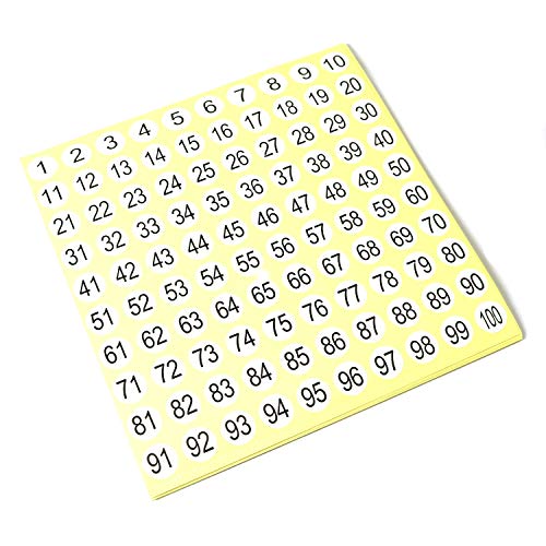 RLECS 30 Sheets Number Stickers 1 to 100 Self Adhesive Stickers Diameter 0.3 Inch Round Number Labels Small Garment Tags Home School Office Decoration - Image 4