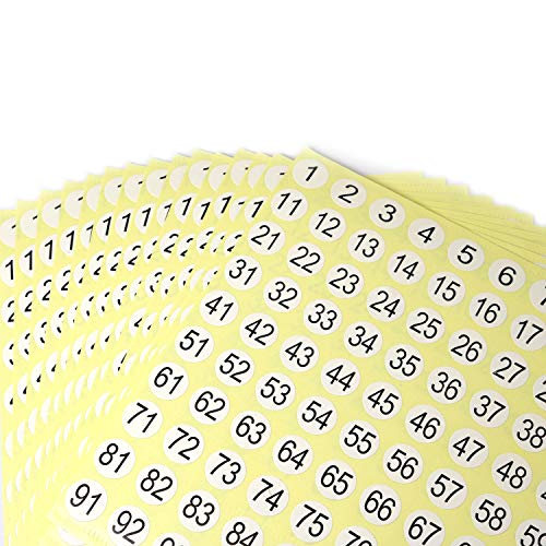 RLECS 30 Sheets Number Stickers 1 to 100 Self Adhesive Stickers Diameter 0.3 Inch Round Number Labels Small Garment Tags Home School Office Decoration - Image 3