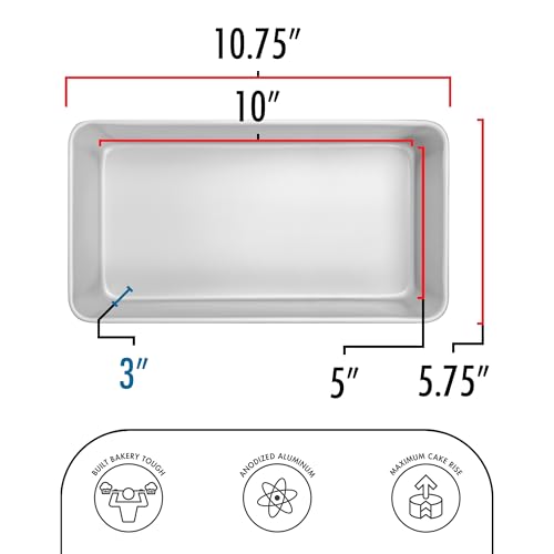 Fat Daddio's فات داديوز BP-5644 قالب خبز من الألمنيوم المؤكسد، 10 x 5 x 3 بوصة - Image 2