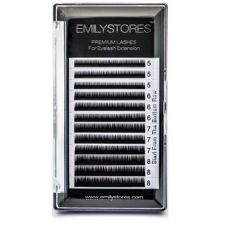 EMILYSTORES Bottom Lash Extension Eyebrow Eyelash Extensions Under Lower False Lashes Mixed J Curl 010mm Length 5mm 6mm 7mm 8mm In One Tray