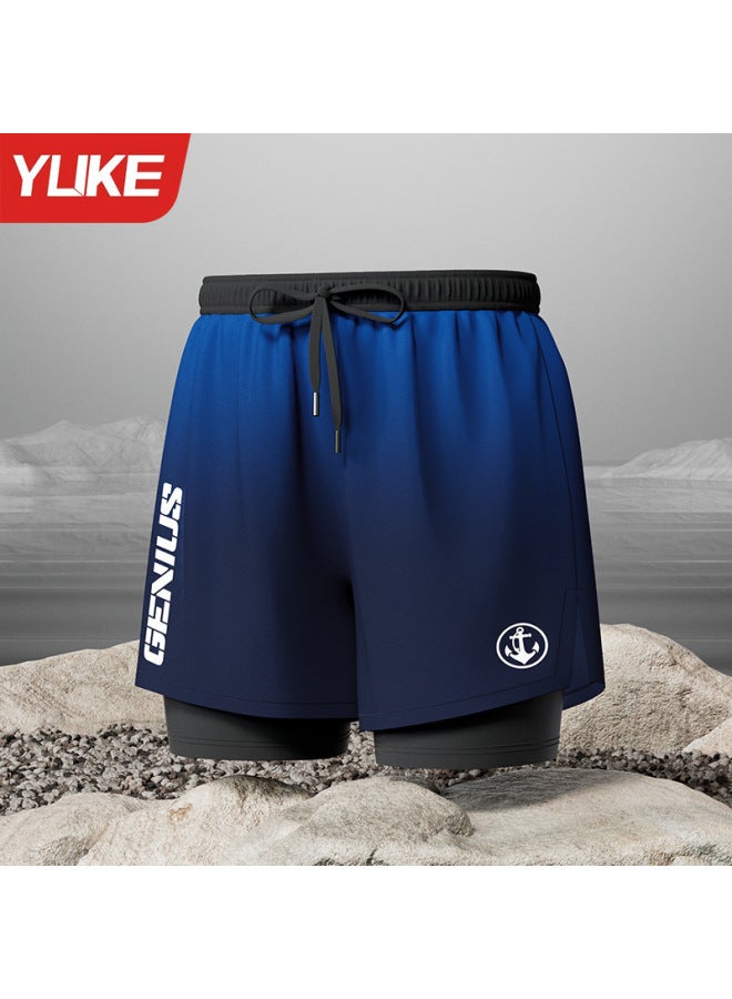 Swimming Trunks Men's Adult Youth  New Hot Spring Double-layer Anti-embarrassment Men's Swimming Trunks Swimming Suit