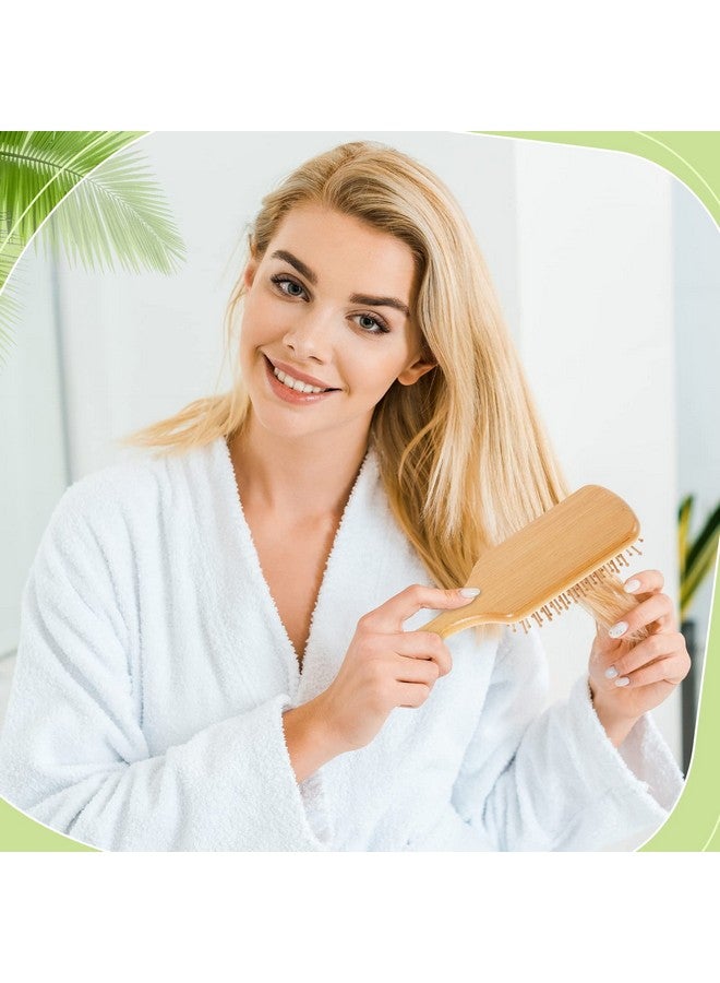 Tessco 12 Pieces Bamboo Hair Brushes For Women Bulk Paddle Brush Lightweight Massage Hair Brush Bamboo Bristles Anti Static For Homeless Women Men Kids Massage Scalp Styling Curly Long Hair (Natural) - Image 5