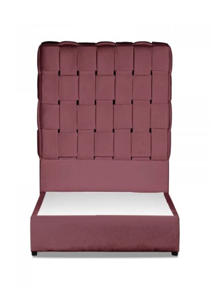 هاوس ون نارا| هيكل سرير من المخمل 140x200 سم - زهري غامق - Image 3