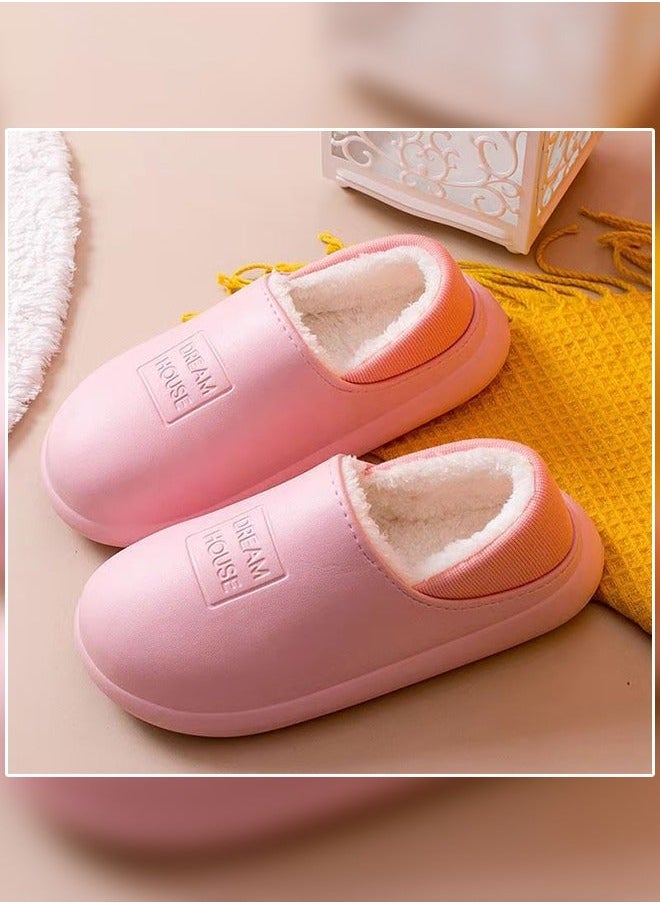 NIBEMINENT Autumn and Winter All-inclusive Waterproof Cotton Bedroom Slippers Non-slip Wear-resistant Warm Home Indoor for Women  - Image 2