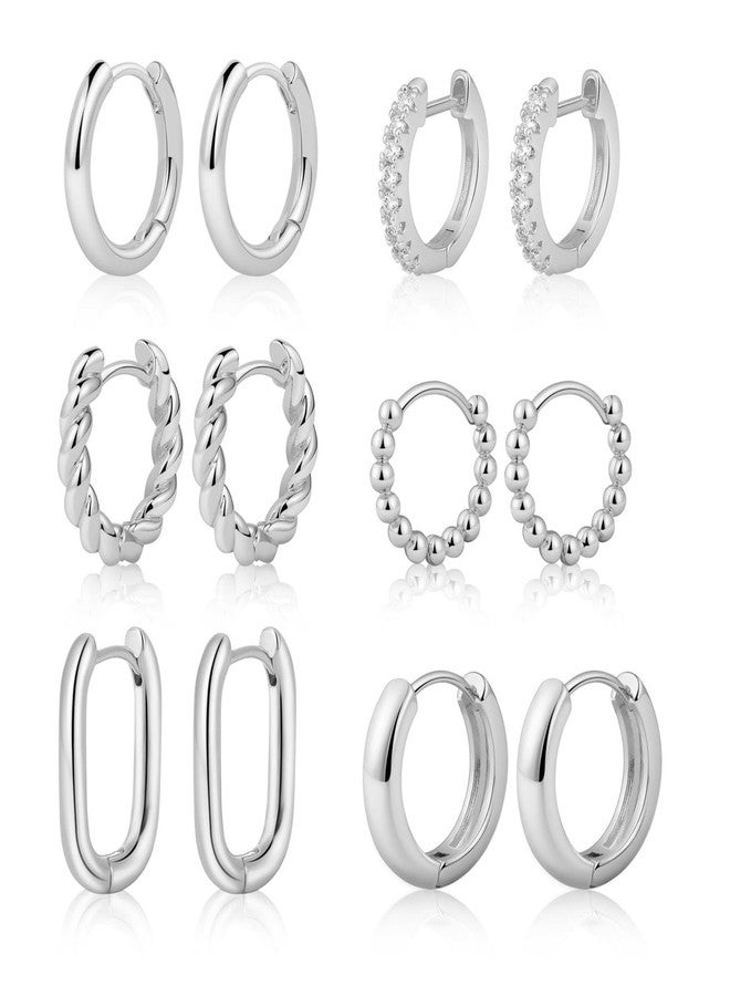 Tasiso Small Hoop Earrings for Women, 6 Pair 14K Gold Plated Huggie Hoop Earrings Lightweight Hypoallergenic Earring Set Cute Earrings Pack for Women Trendy Jewelry Gifts, 9 mm, 10 mm, 11 mm, 9 mm, 10 - Image 1