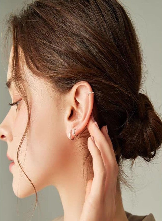 Tasiso Small Hoop Earrings for Women, 6 Pair 14K Gold Plated Huggie Hoop Earrings Lightweight Hypoallergenic Earring Set Cute Earrings Pack for Women Trendy Jewelry Gifts, 9 mm, 10 mm, 11 mm, 9 mm, 10 - Image 3