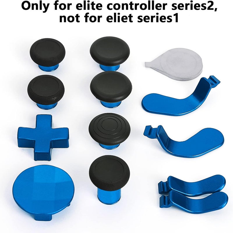 marspell 13 in 1 Metal Thumbsticks for Xbox One Elite Series 2, Elite Series 2 Core Controller Parts, Gaming Accessory Replacement, Metal Mod 6 Swap Joysticks, 4 Paddles, 2 D-Pads, 1 Tool(Plating Blue) - Image 5