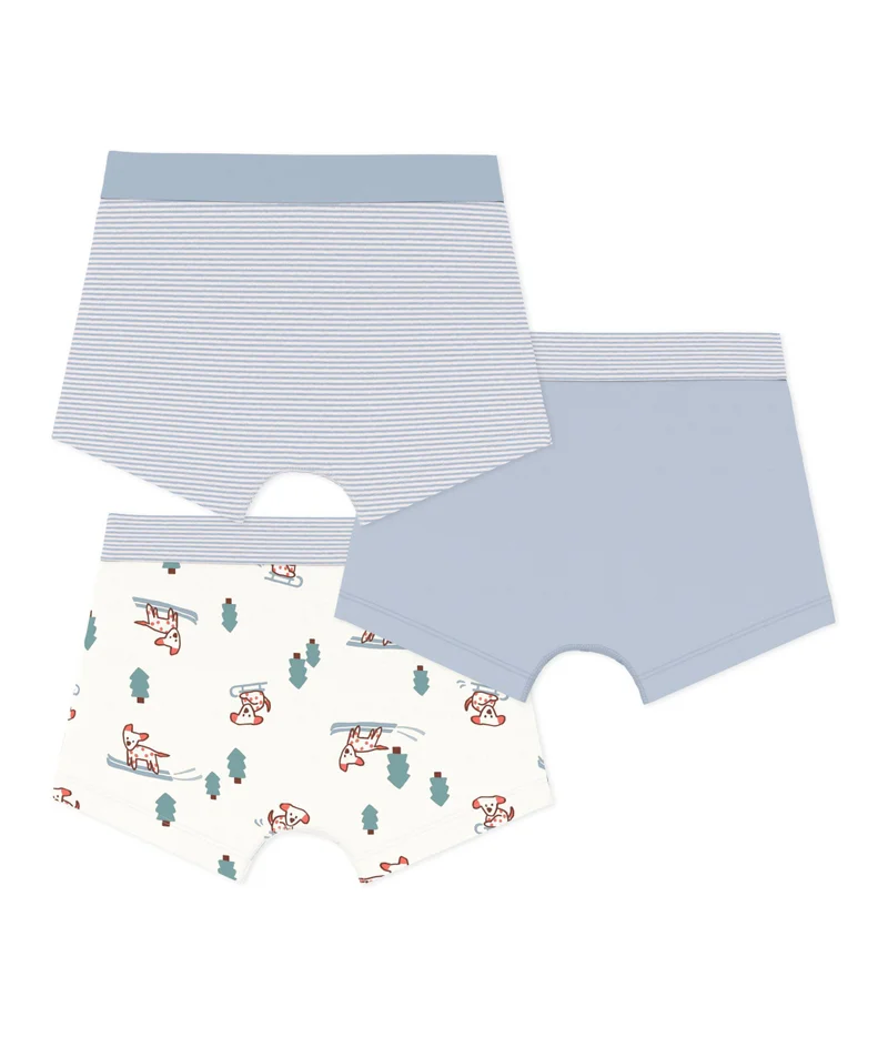 بيتي باتو Pack Of Children's Boxer Shorts In Printed Cotton With Covered Waistbands