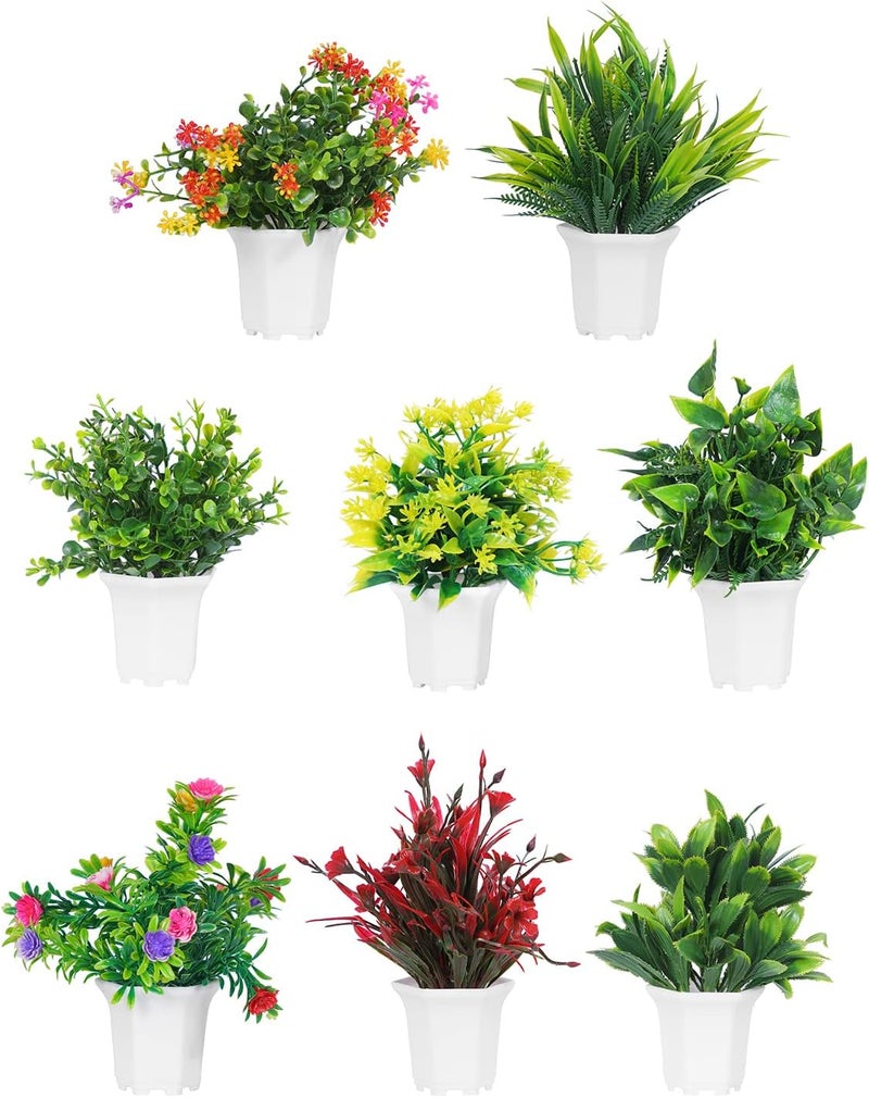 Dekorly Small Multicolour Artificial Plant Pack of 8 - Image 2