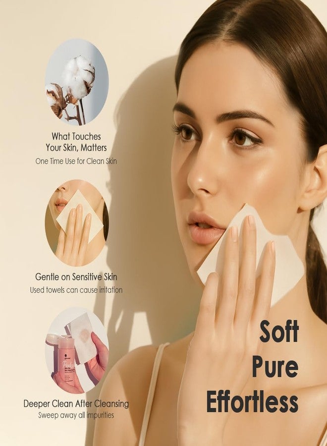 glowiest Daily Ritauls Facial Cotton Towels - Large Essentials, Biobased Face Towel, Disposable Face Towelette, Makeup Remover Dry Wipes, 1 Pack, 80 Ct - Image 5