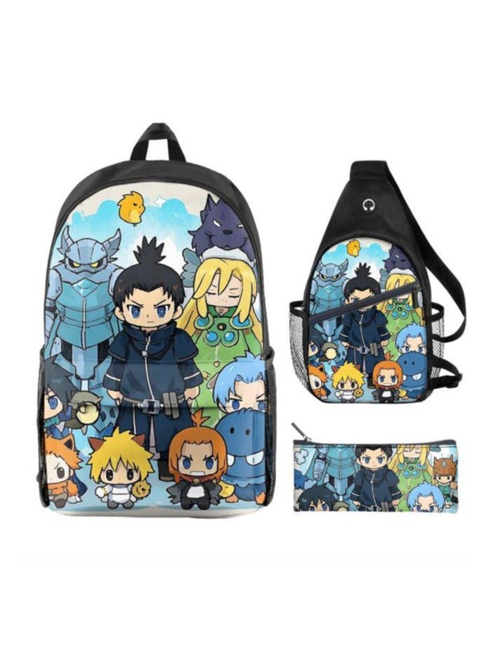 Universal cartoon new three-piece schoolbag - 454  - Image 2