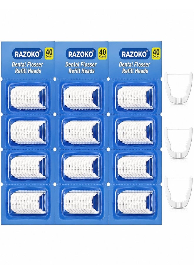 RAZOKO Dental Flosser Refill Heads, Compatible with Listerine Ultraclean Access Flosser, Extra Strength Floss for Comfortable Clean, Unflavored, 120 Count - Image 1