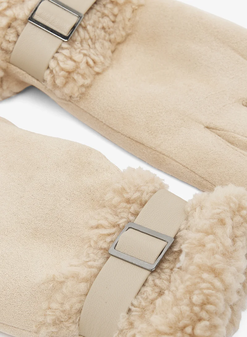ELLA Plush Winter Gloves with Faux Fur Cuff