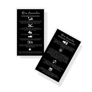 Brow Lamination Aftercare Instruction Cards | 50 Pack | 2x3.5” inches Business Card Size | Starter Lift Kit At Home DIY Brow Lift and Tint | Snatched Brows Black with White Icons Design - pzsku/Z78260A3178C03D6E0716Z/45/1749374281/d561a608-845a-48df-911d-ed5321229b7e