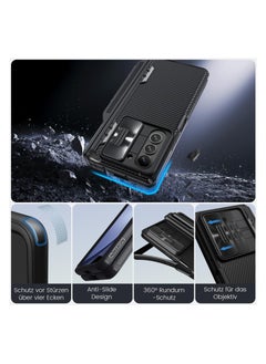 Aookay Case for Samsung Galaxy Z Fold 5, with Pen Holder and Slide Camera Cover, Creative Hinge Protection, Hidden Kickstand, Protective Phone Case. Not Include the Pen.  - Image 3